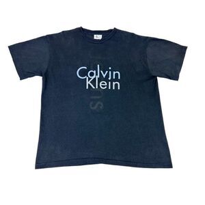 Vintage 90s Calvin Klein Jeans T-Shirt Large XL Black Single Stitch